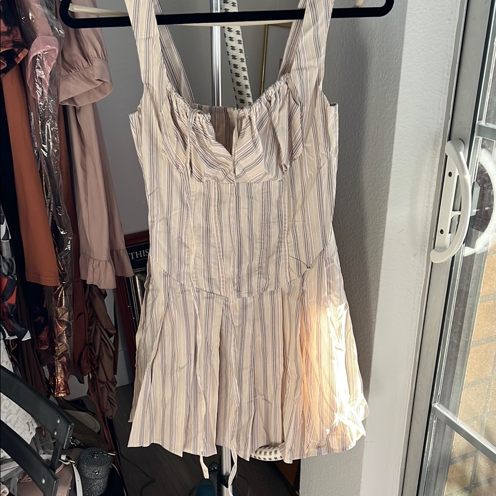 PrettyLittleThing Striped Midi Dress - Cream and Purple